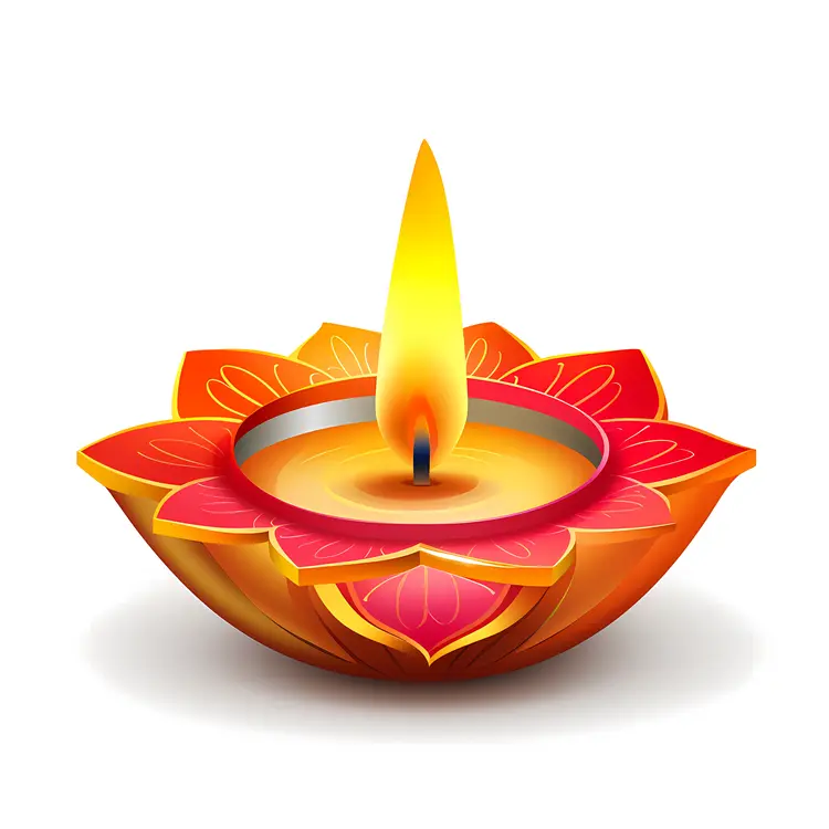 Beautiful Decorative Diya with Flame