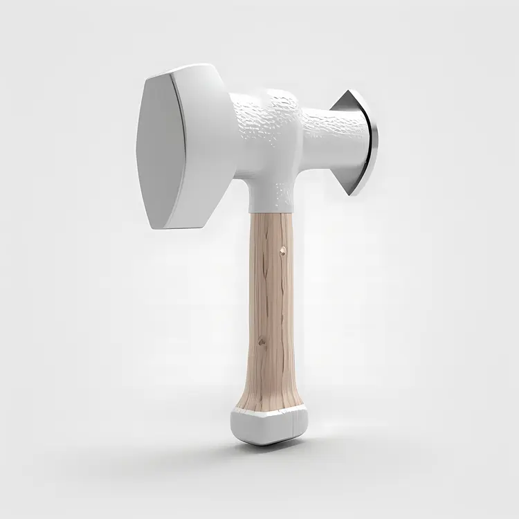 White Head Hammer with Wooden Handle