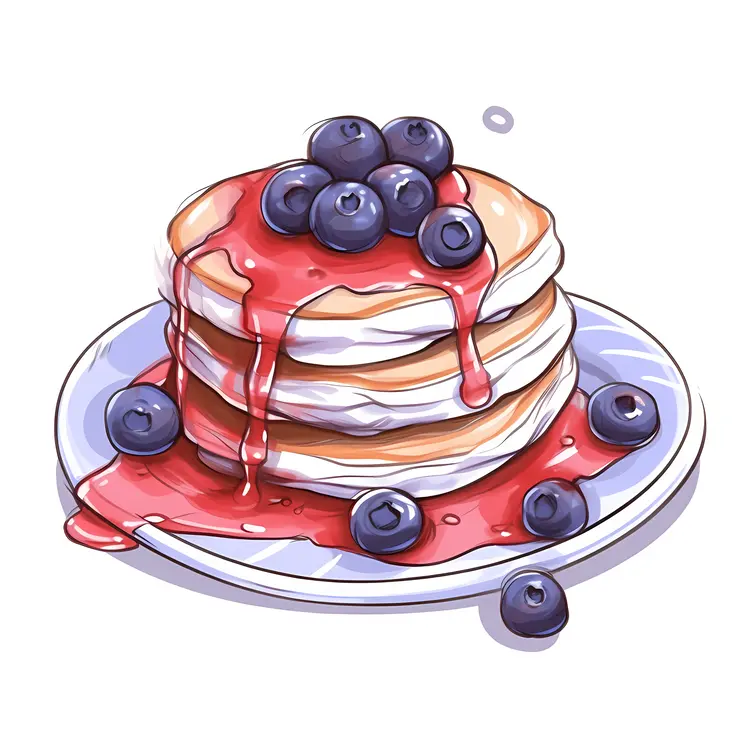 Delicious Blueberry Pancakes with Syrup