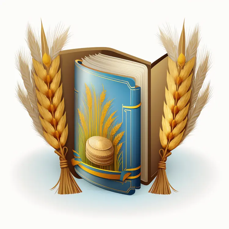 Harvest Book with Wheat Illustration
