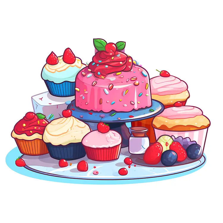 Delicious Assorted Cakes and Cupcakes