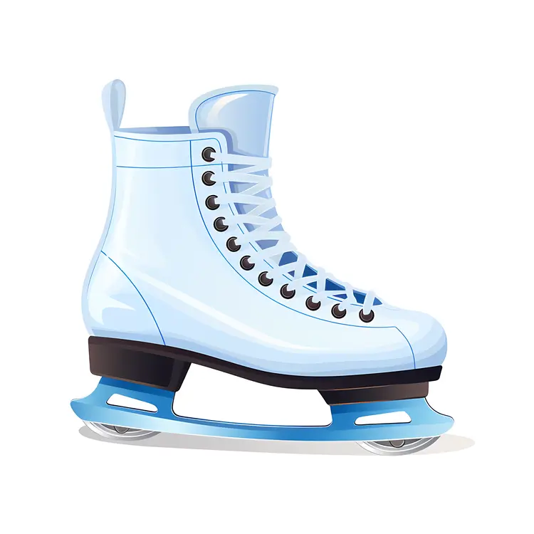 Single Blue Ice Skate with Laces