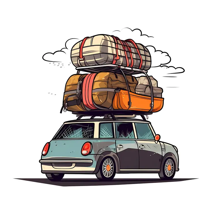 Car Loaded with Luggage for a Road Trip
