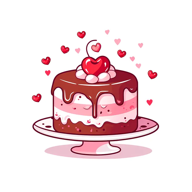 Heart Cake with Chocolate and Pink Frosting
