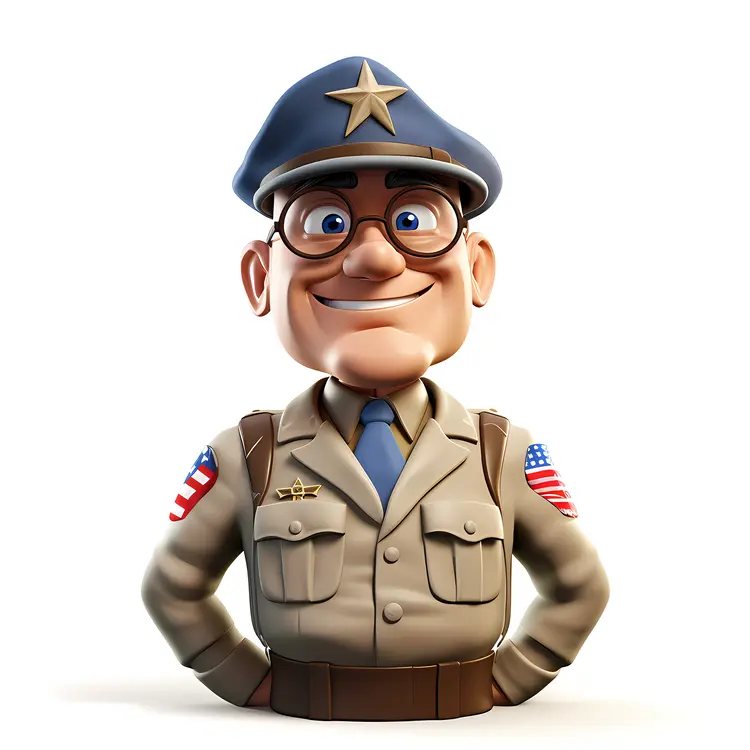 Cartoon Soldier in Uniform