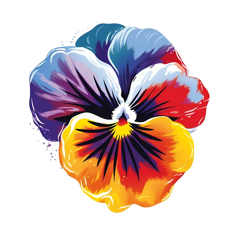 Colorful Pansy Illustration