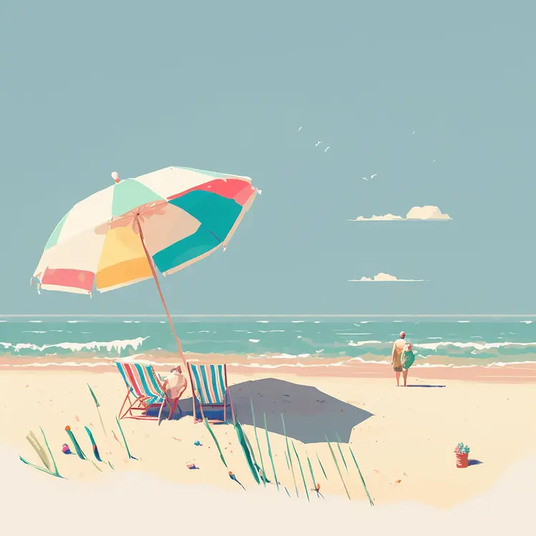 Relaxing Day Under a Beach Umbrella