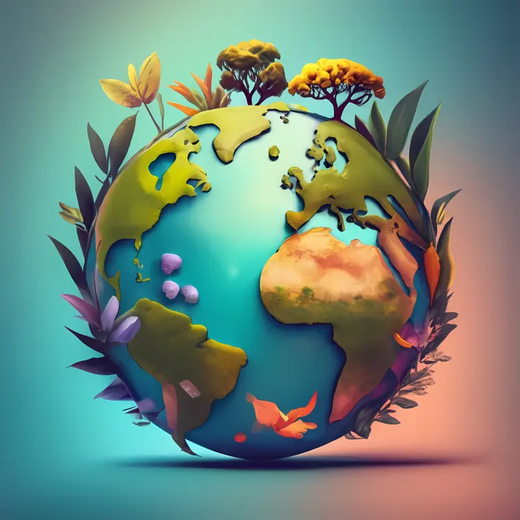 Earth with Nature Elements