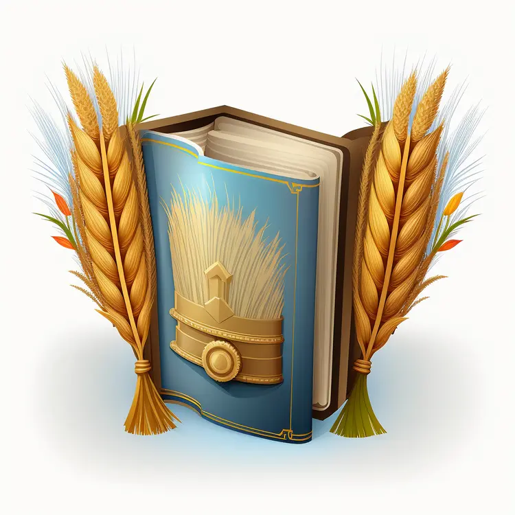 Book with Wheat and Blue Cover