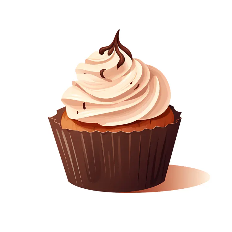 Delicious Chocolate Cupcake with Swirled Frosting