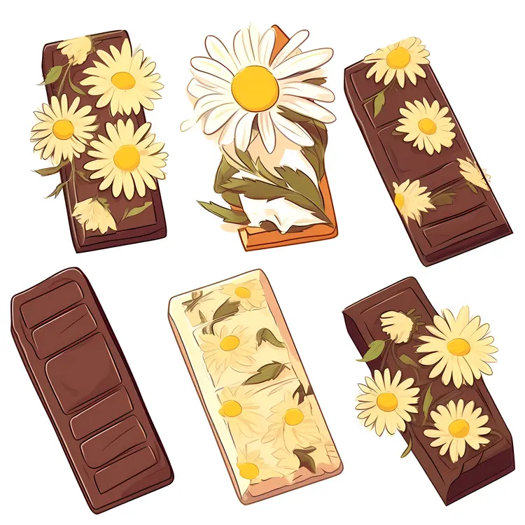 Chocolate Bars with Flowers