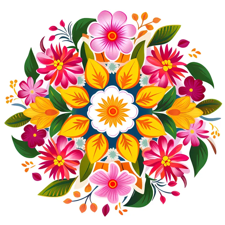 Colorful Floral Mandala Design