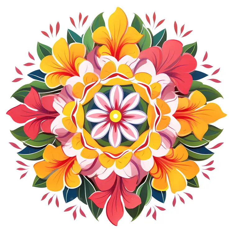 Colorful Floral Mandala Design