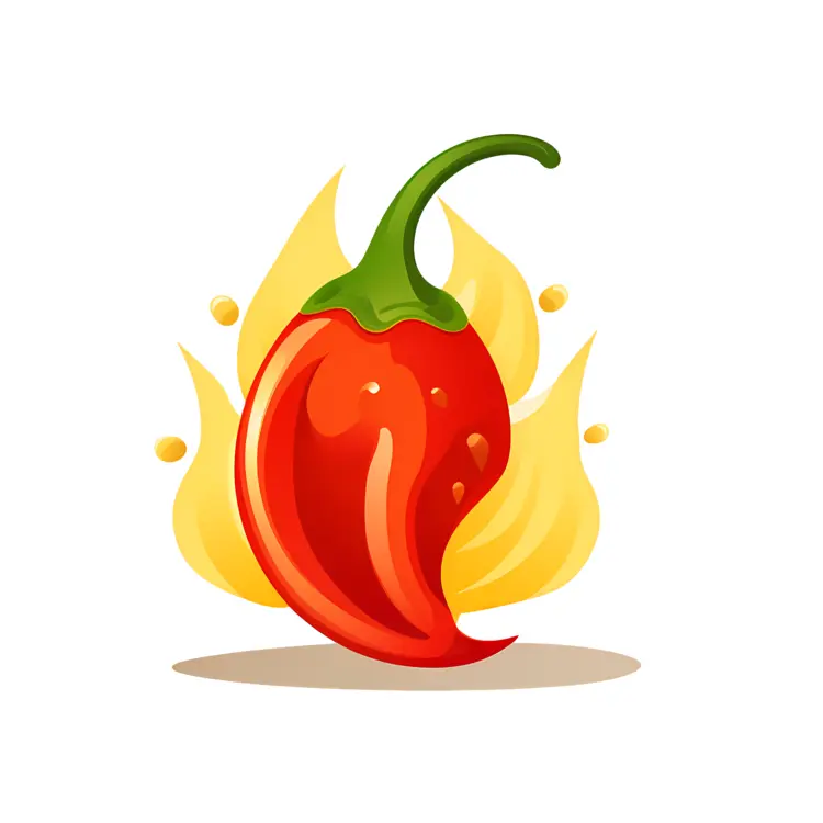 Fiery Red Pepper Illustration
