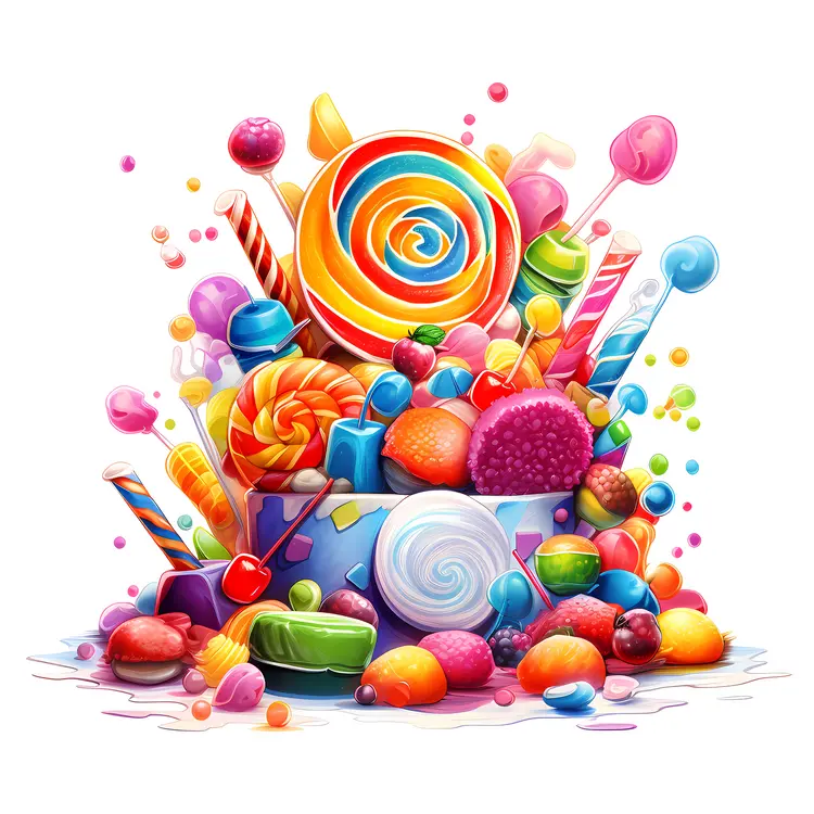Assortment of Colorful Candies and Sweets