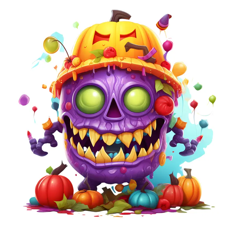 Purple Pumpkin Monster for Halloween