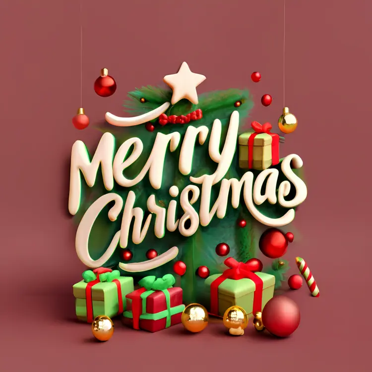 Merry Christmas with festive decorations