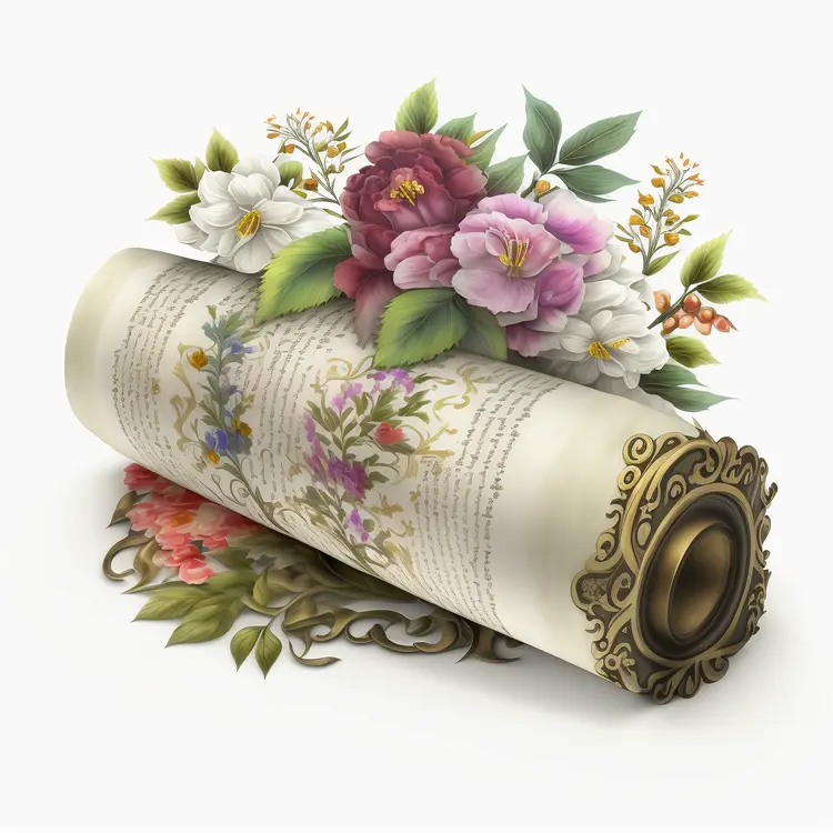 Ornate Scroll with Floral Design