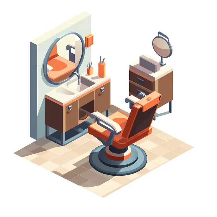 Barber Chair and Station Setup