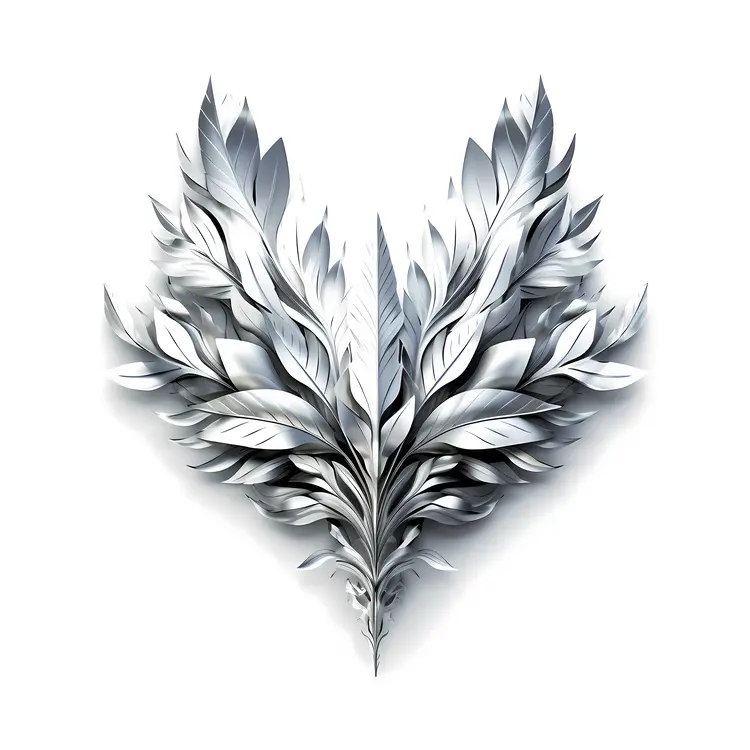 Symmetrical Silver Leaf Design