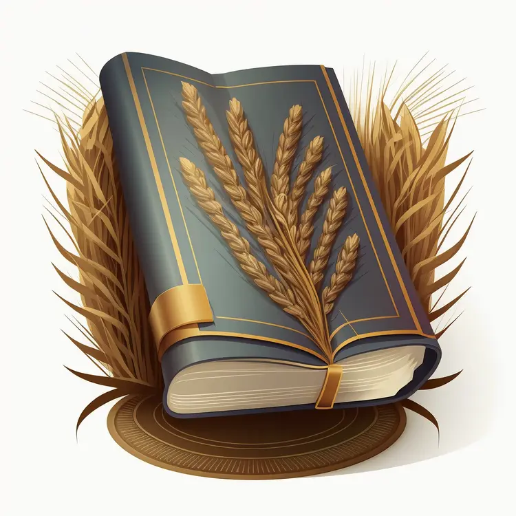 Elegant Book with Wheat Design on Cover
