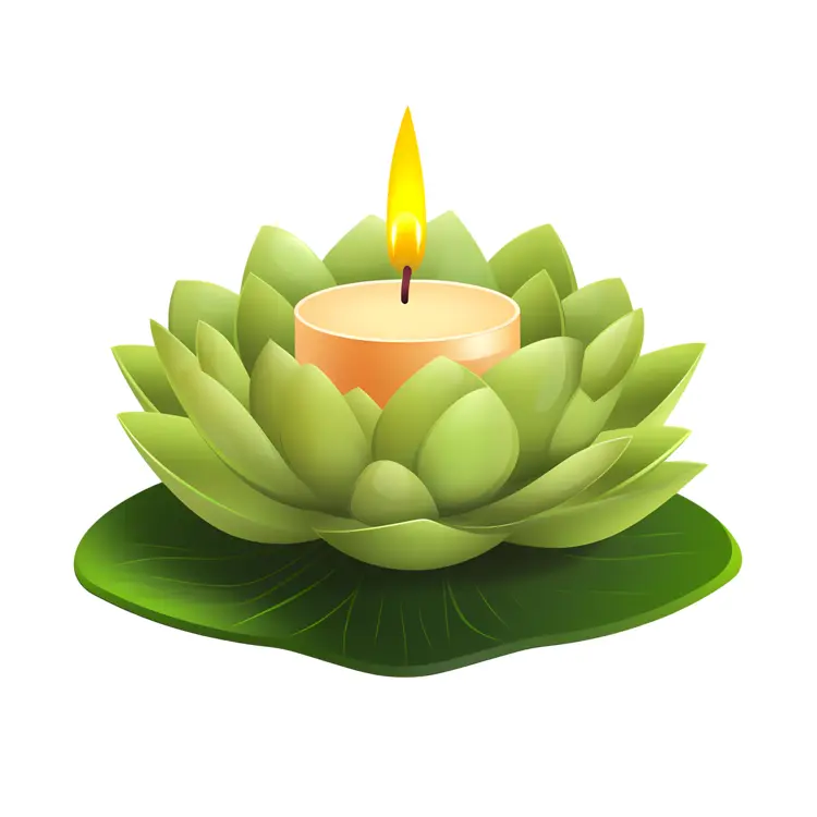 Green Lotus Candle for Balance