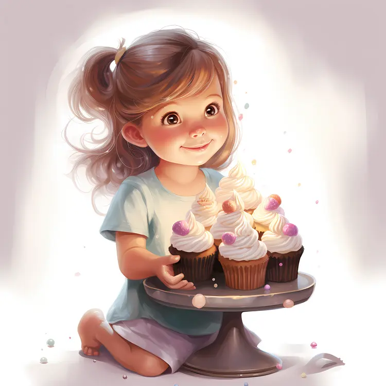 Girl with Cupcakes