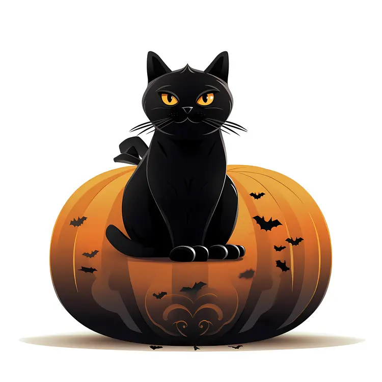 Black Cat in a Pumpkin