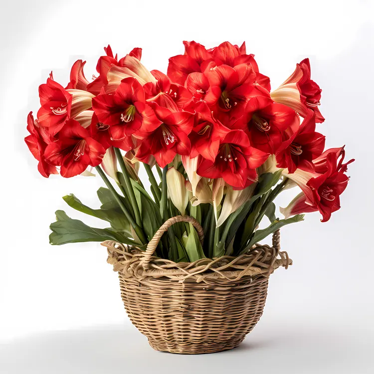 Basket of Red Lilies