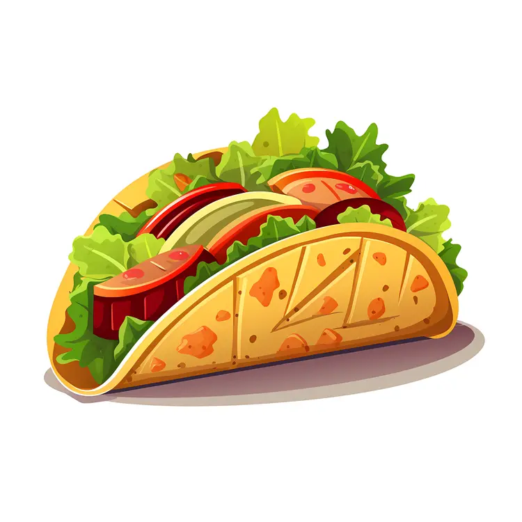 Delicious Mexican Taco with Fresh Vegetables