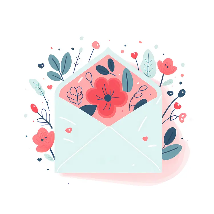 Floral Envelope with Flowers