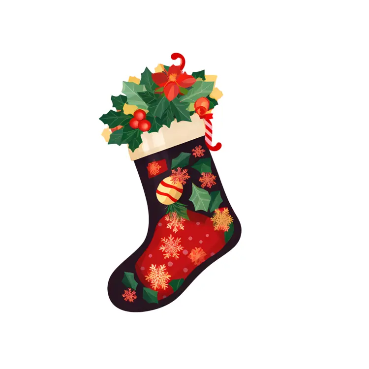 Decorative Christmas Stocking with Ornaments