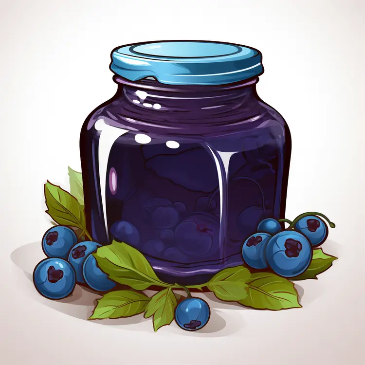Delicious Blueberry Jam in a Glass Jar