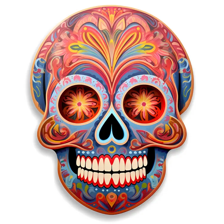 Colorful Sugar Skull for Day of the Dead Celebration