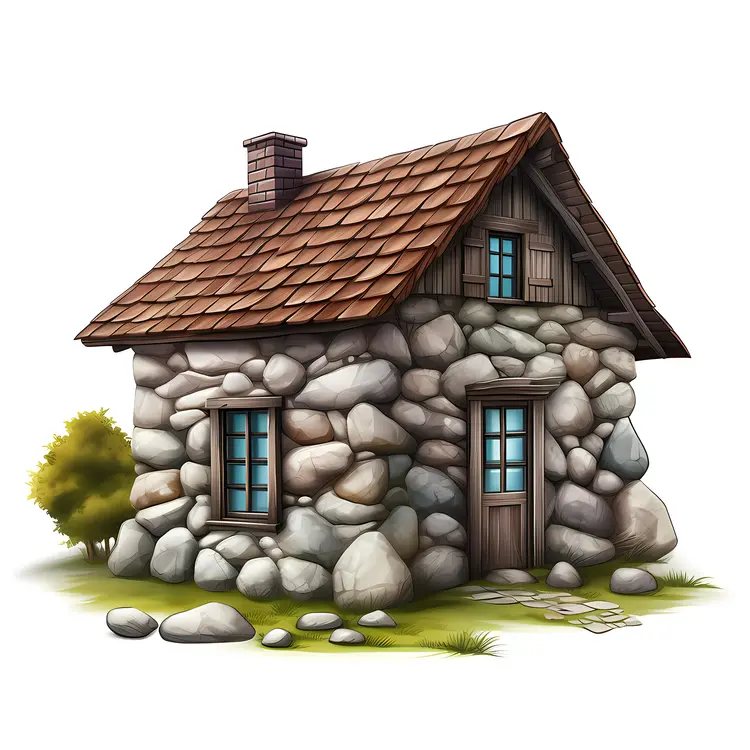 Small Stone House with Tiled Roof