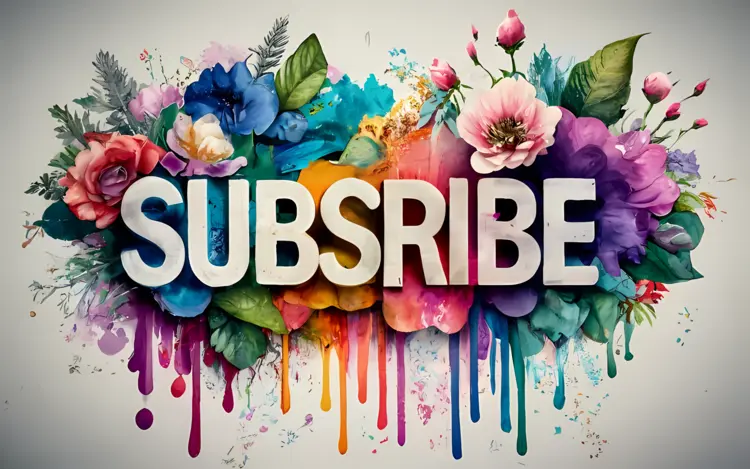 Colorful Subscribe Text with Floral Background