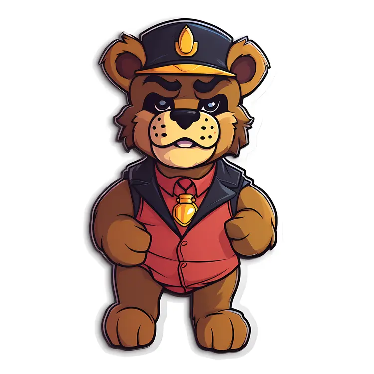 Cartoon Bear in Uniform