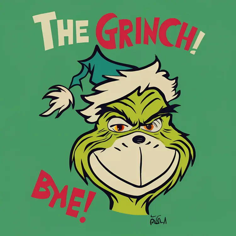 The Grinch Character with Santa Hat