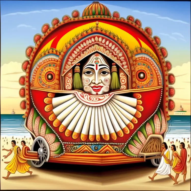 Traditional Chariot at a Beach Festival Parade
