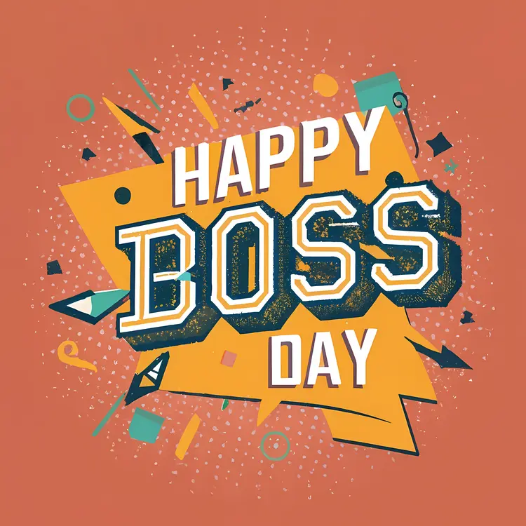 Happy Boss's Day with Geometric Design