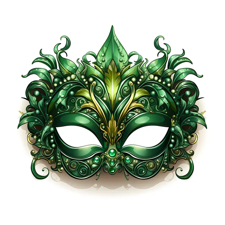 Green Decorative Venetian Mask
