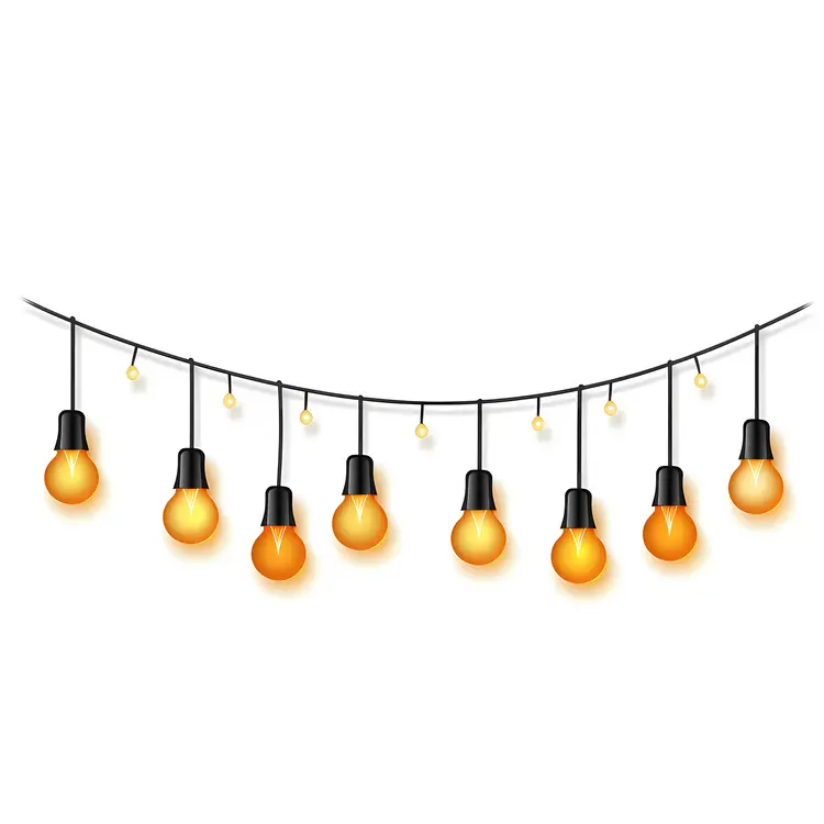String Lights with Orange Bulbs