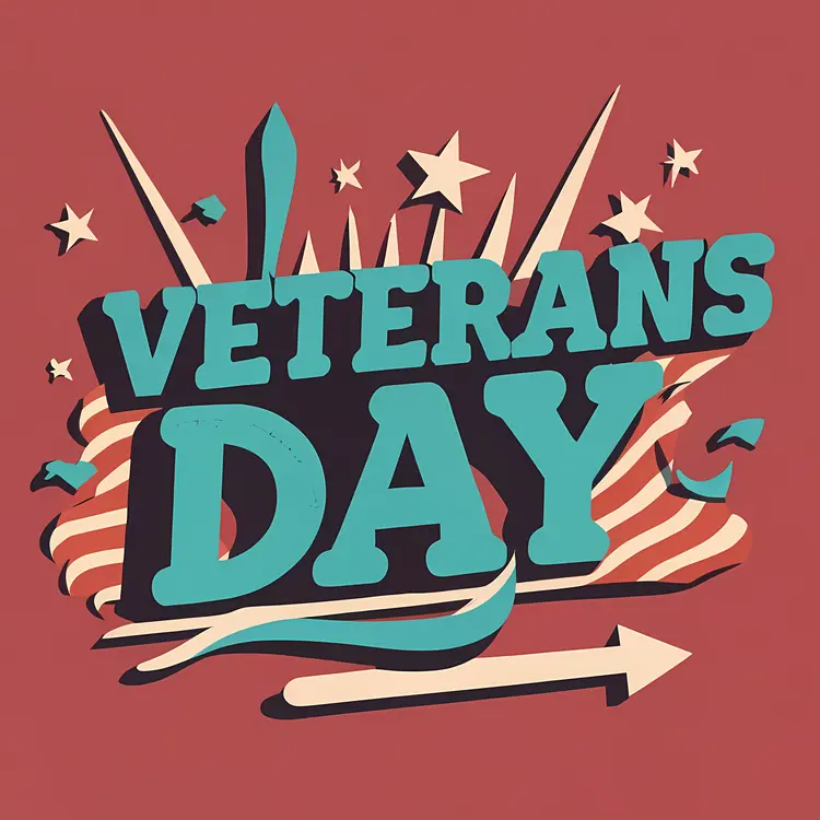 Veterans Day Poster with Patriotic Elements