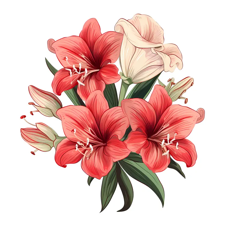 Red and White Flower Bouquet