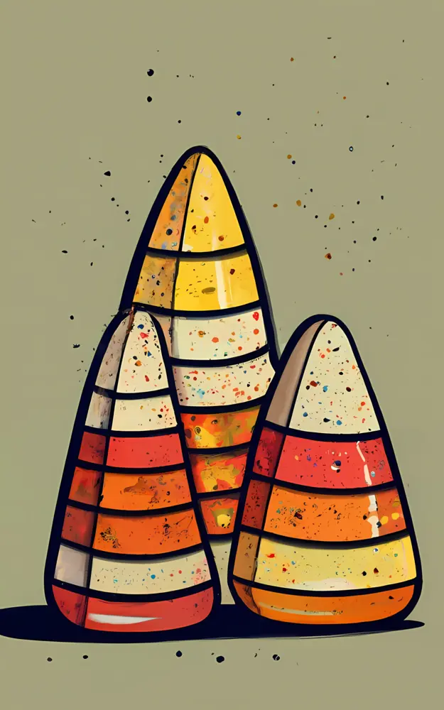 Colorful Candy Corn Illustration for Halloween