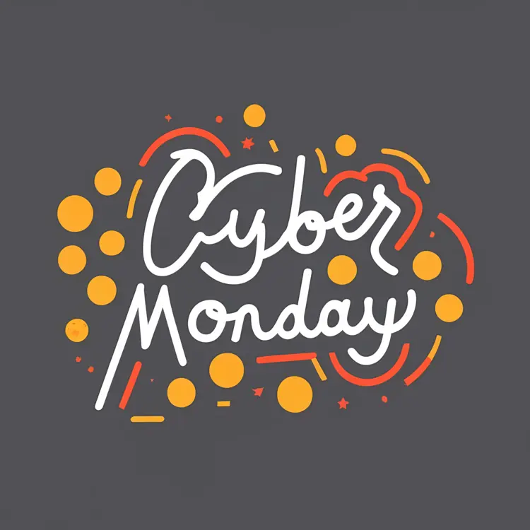 Cyber Monday Sale Banner with Dots