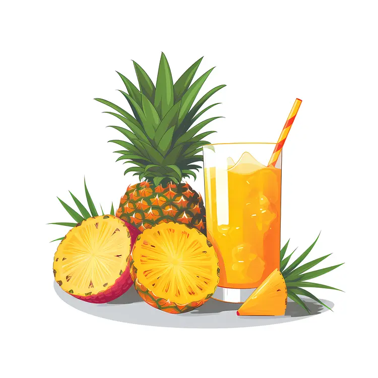 Fresh Pineapple Juice with Slices