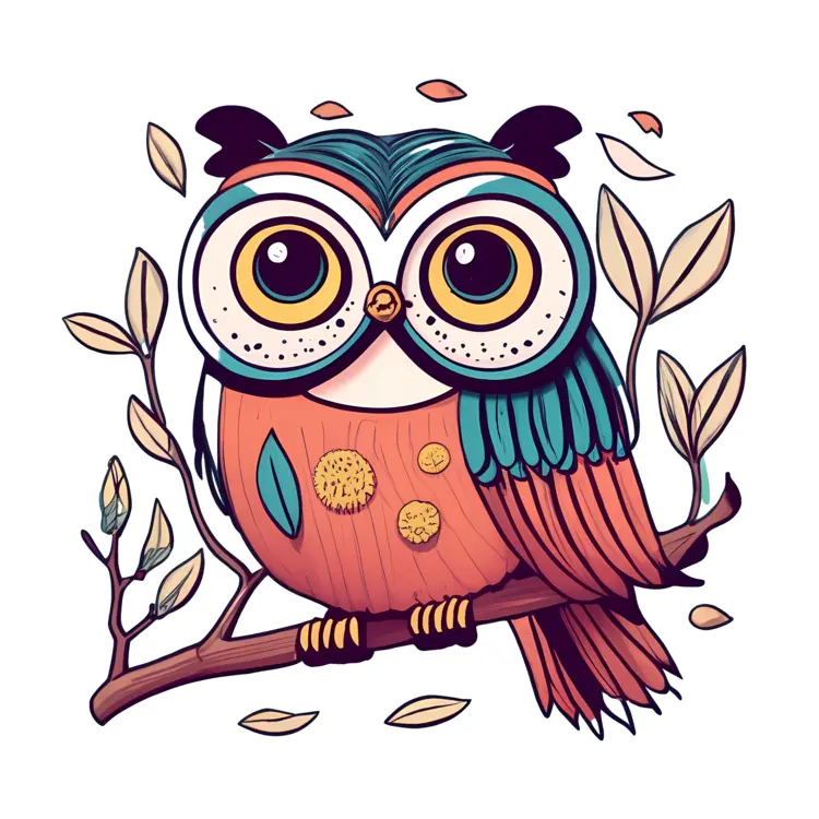 Autumn Owl on Branch