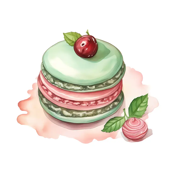 Cherry topped macaron