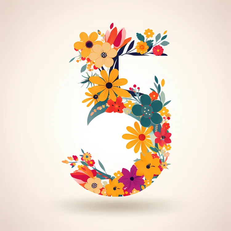Colorful Floral Number 5